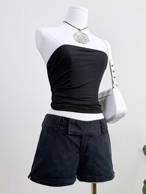 Y2K Express Low Rise Micro Shorts 2000s Mcbling Grunge